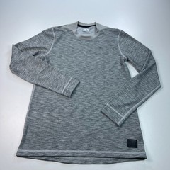 Gymshark Retake Shirt Mens Large Gray Crew Neck Stretch Training Logo Seamless