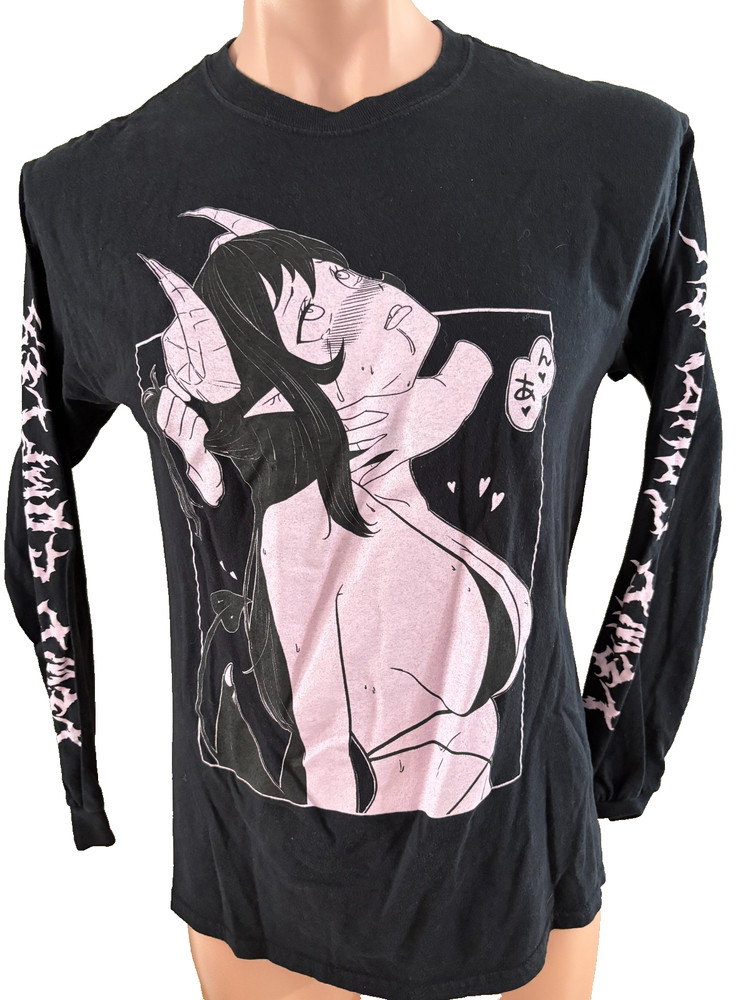 Lewd Complex Anime Succubus Demon Long Sleeve T Shirt Men’s XS/S S Small