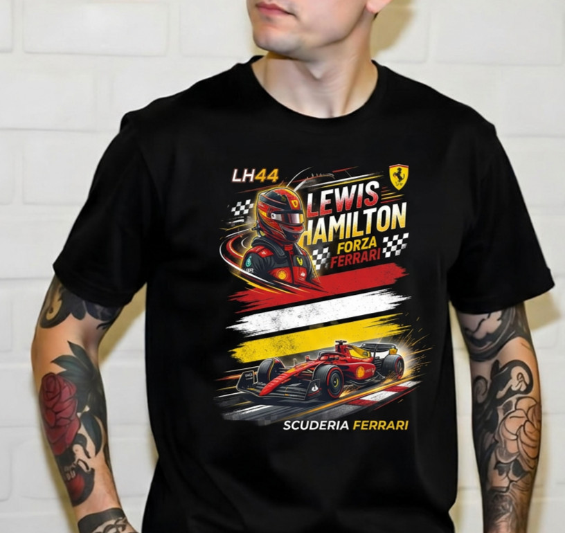LEWIS HAMILTON F1 CUSTOM DESIGN – T-Shirt Size S-5XL