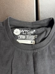 WT02 Shirt Mens XL Black White Striped Pocket Crewneck Short Sleeve Casual