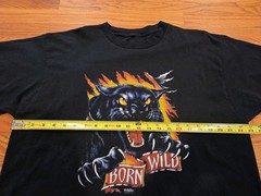 Born Wild Panther Shirt XL Double Sided Used Black 90’s Biker Motorcycle
