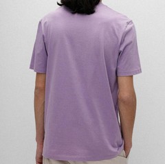HUGO BOSS LOGO-ARTWORK Cotton Crew Neck Cotton Jersey T-Shirt Lilac S/M/L/XL/XXL