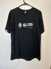 Sri Lanka Large Black T-Shirt Destination Souvenir