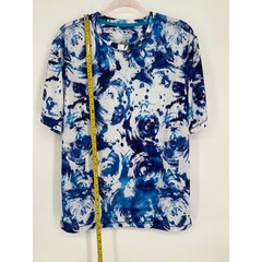 Reel Legends Freeline T-Shirt Blue White Graphic Print Short Sleeve Mens M