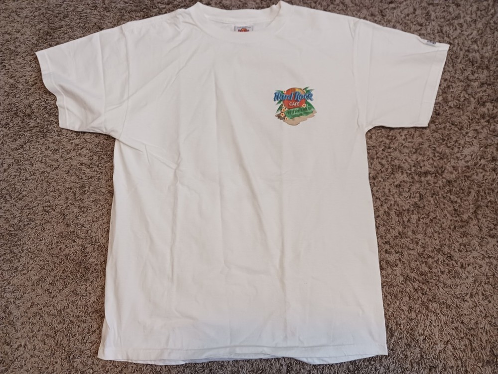 Vintage Hard Rock Cafe Honolulu Heavy Tee T Shirt Size L White Surfboard 90s
