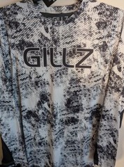 Gillz Men’s LS UV Tournament Series V2 Gray Grunge Print L/S Fishing Shirt Sz XL