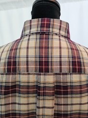 Claiborne checker beige red blue dress men top size L M69
