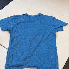 Beverly Hills Polo Club Mens V-Neck T-Shirt Blue Heather Slub Knit Logo Large
