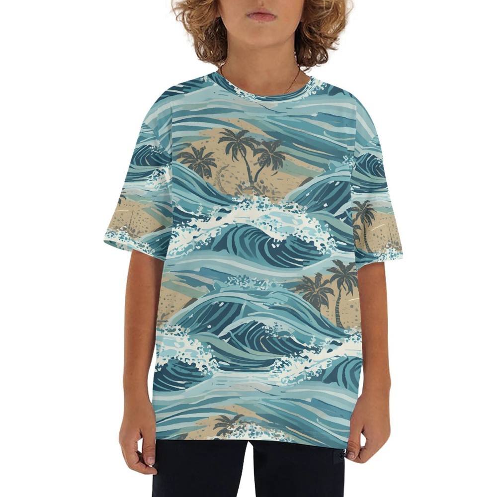 Short-sleeved t-shirt with a loose fit, easy to wear.