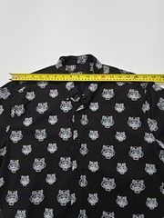 KENZO Mens Poplin Shirt Black Pattern Button Up Size XL Regular