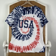 Polo Ralph Lauren Shirt Mens XL Red White Blue Tie Dyed Cotton Team USA Tee