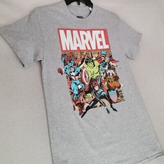 MARVEL COMICS Shirt Mens Small Gray Golden Age Avengers Casual Hulk Thor NWT