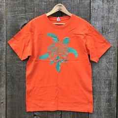 VTG Cabo San Lucas Mexico Sea Turtle Tourist T-Shirt Medium Bright Orange