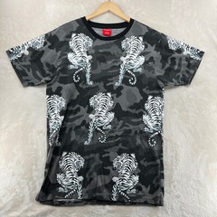 Victorious Men’s Size L Tiger Print Cotton Short Sleeve Crew-Neck T-Shirt
