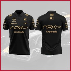HOT NEW – Brad Pitt F1 Movie 2025 – APXGP Black White Polo Racing Fan Look
