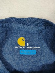 Carhartt Shirt Mens Small Blue Relaxed Fit Pocket Logo Workwear Tee Crewneck
