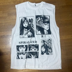 Junji Ito Tomie Uzumaki Spiralized Horror Manga Sleeveless Shirt XL White New