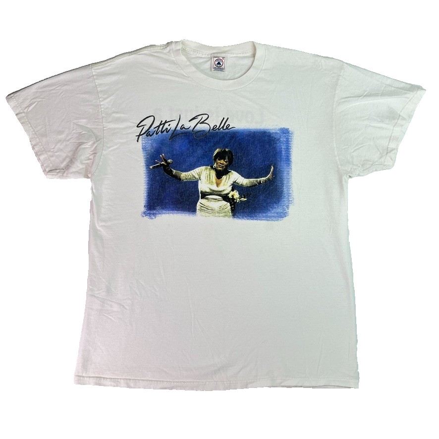 Patti LaBelle Men XL White Graphic T Shirt Music Concert Soul Singer Vintage