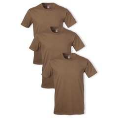 Soffe Men’s 3 Pack 4.3 Oz Cotton Military Tee, Coyote Brown, Medium