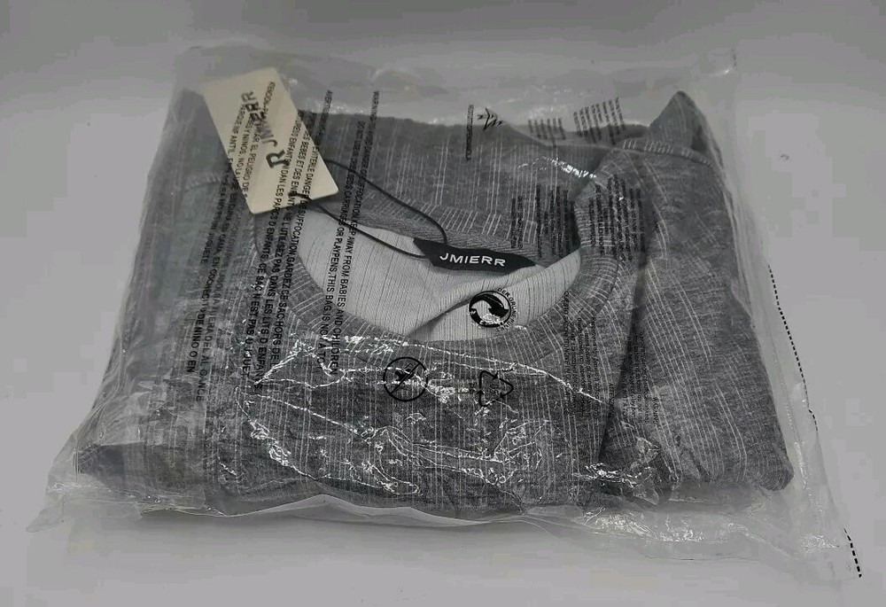 JMIERR – Men’s Long Sleeve Textured Knit Tee – Grey – Size Large