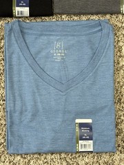 New George 3-PACK Men’s V-Neck T-shirt Tee Moisture Wicking Size 46-48 XL (G7)