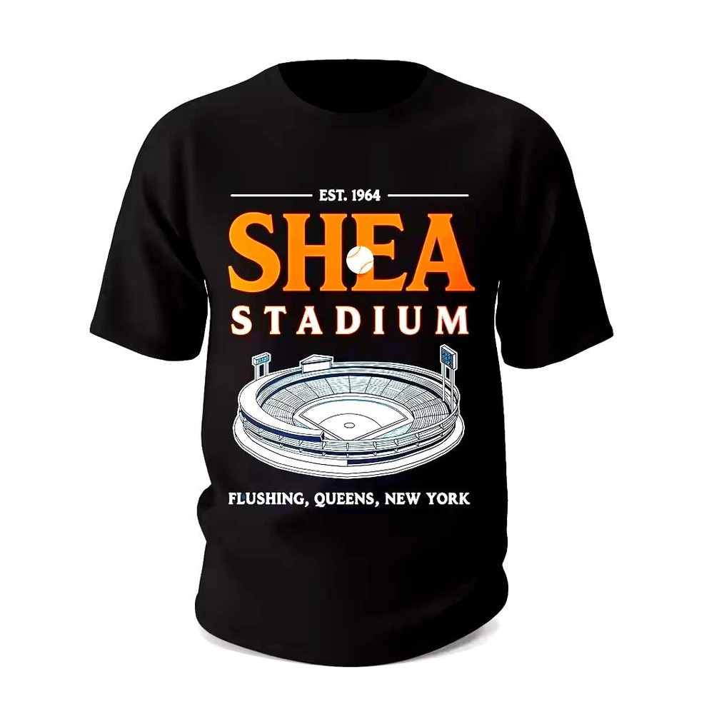 New York T Shirt XL Retro MLB Shea Stadium Throwback Men’s Mets Tee New Black