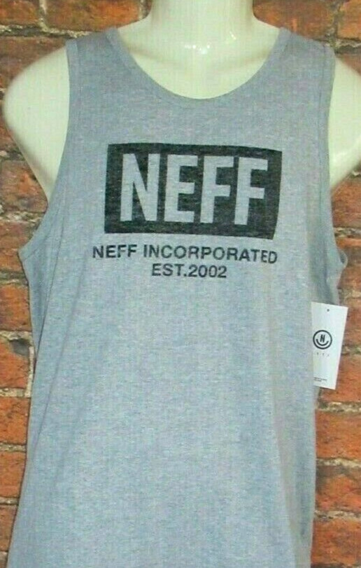 MENS NEFF GRAY TANK TOP T-SHIRT SIZE M
