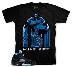 T-Shirt To Match AJ Retro 5 Black University Blue Sneakers – Mindset Tees