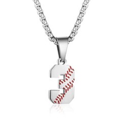 Inspiration Baseball Jersey Number Necklace Stainless Steel Charms Number Pen…