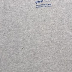 Vintage 90s Walmart Logo Christmas T-Shirt Smiley Face Santa Holiday Gray Y2K