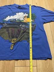 Vintage SUN SPORTSWEAR T-Shirt Blue XL Corvette Girl Beachwear Beach 90s