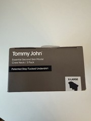Tommy John Mens BLACK 3 Pack Essential Second Skin Modal Crew Neck Undershirt XL