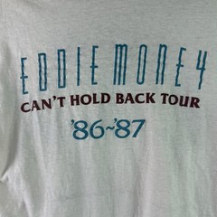 Vintage 1986-87 Eddie Money Can’t Hold Back Tour Tee Single Stitch White S USA