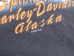 Harley Davidson Shirt Mens Medium Black Fairbanks Alaska Wolves Vintage Y2K