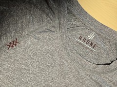 Rhone Reign Long Sleeve Shirt Large Gray Heathered Performance Crewneck Mens
