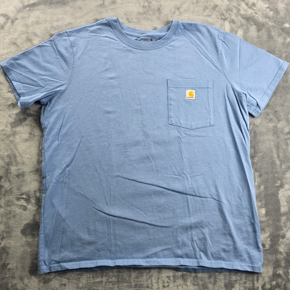 Carhartt Pocket T-Shirt Mens XL Light Blue Loose Fit K87 Short Sleeve Tee