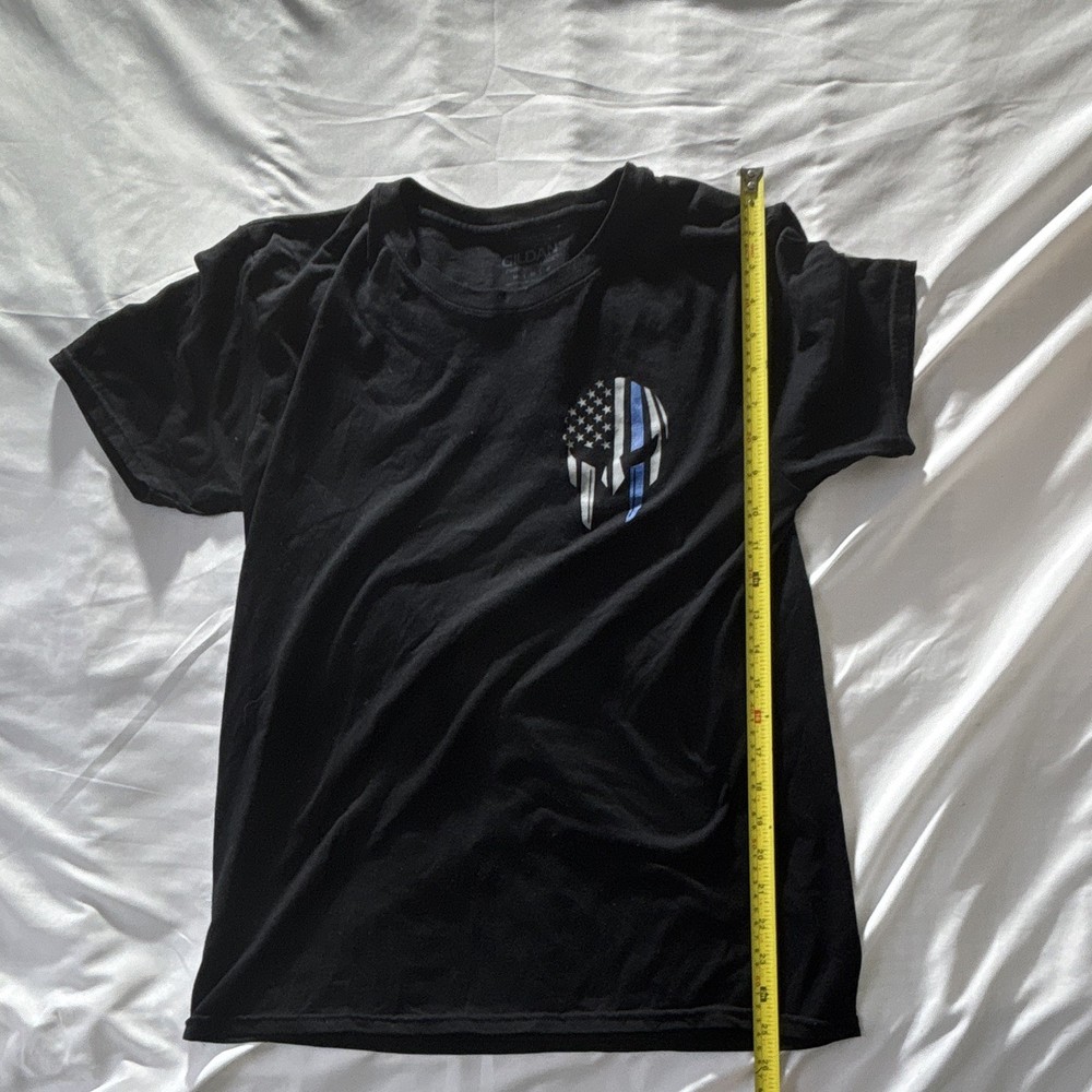 Gildan Performance Black Polyester Jersey Punisher Flag Graphic Men’s T-Shirt M
