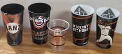 Lot of 18 San Francisco Giants Items 3 Hat, 13 Cups 2 Signs 2010 2017 2019 AT&T