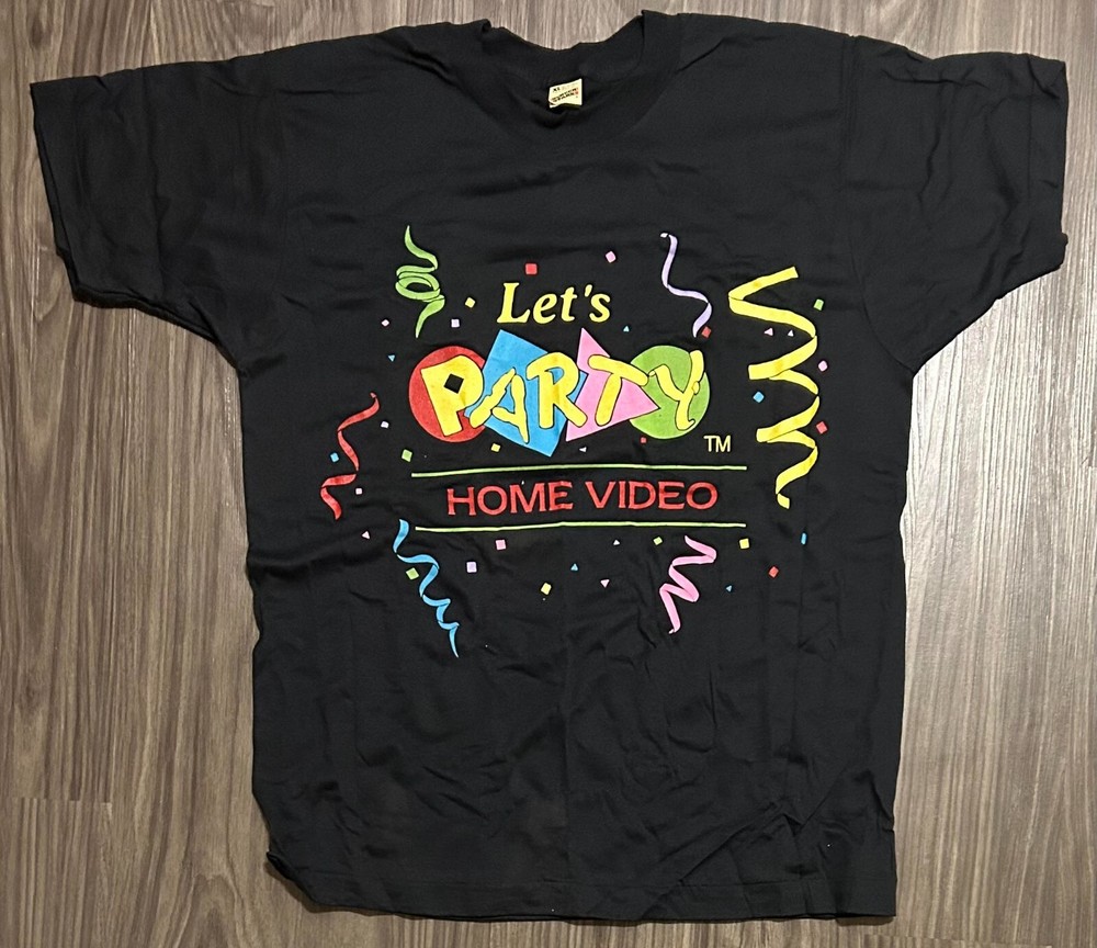 Vintage Lets Party Home Video Promo Shirt Mens XL Early 2000s Y2K New