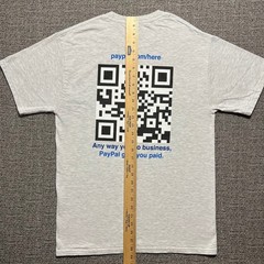 2012 PayPal Here T Shirt Mens Medium M Gray Beefy-T QR Code Corporate Tech Promo