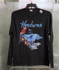 Honduras Black Long Sleeve Tshirt 19” P2P 29” Length Men’s Medium