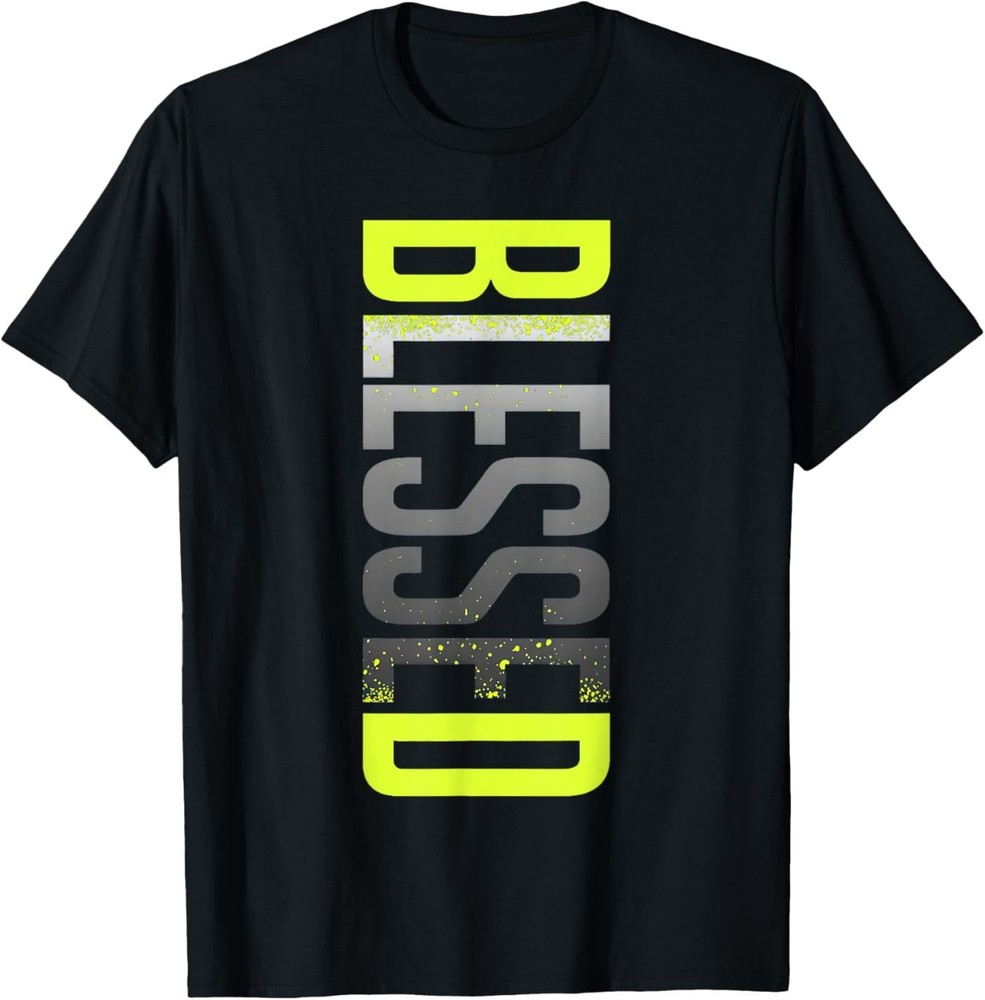 Neon Yellow Black Cool Grey Graphic Match T-Shirt