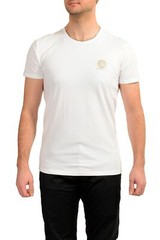Versace Men’s White Gold Medusa Print Crewneck T-Shirt Versace sz 8 US 2XL IT 56