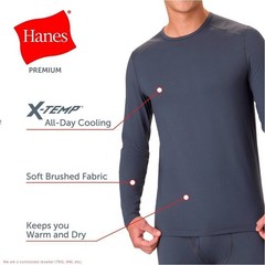 Hanes Men’s Thermal Long Sleeve Performance Shirt – Black XXL *SEE DEAL!!!*