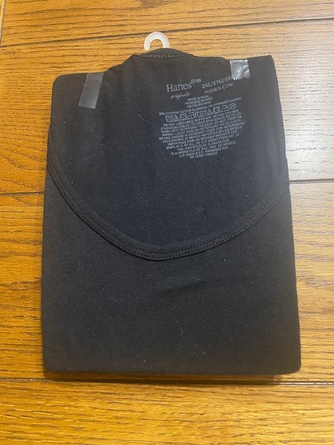 1 Hanes Originals Tagless Cool & Breathable Stretch T-Shirt Black – Size 3XL