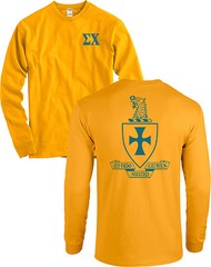 Sigma Chi Fraternity Crest Long Sleeve Shirt Sig Chi Coat of Arms – MANY COLORS