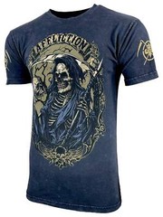 Affliction Men’s T-shirt Heir Of Souls Skull, Biker Tattoo