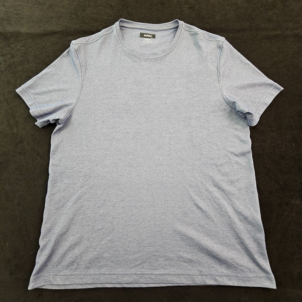 Alfani Stretch Blue Short Sleeve Cotton Blend T-Shirt Men’s L