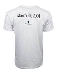 2001 APPLE X THE FUTURE IS HERE GRAPHIC WHITE T-SHIRT