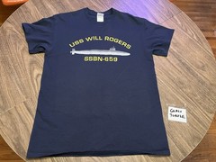 USS Will Rogers SSBN 659 USA Navy Submarine Medium Blue T Shirt